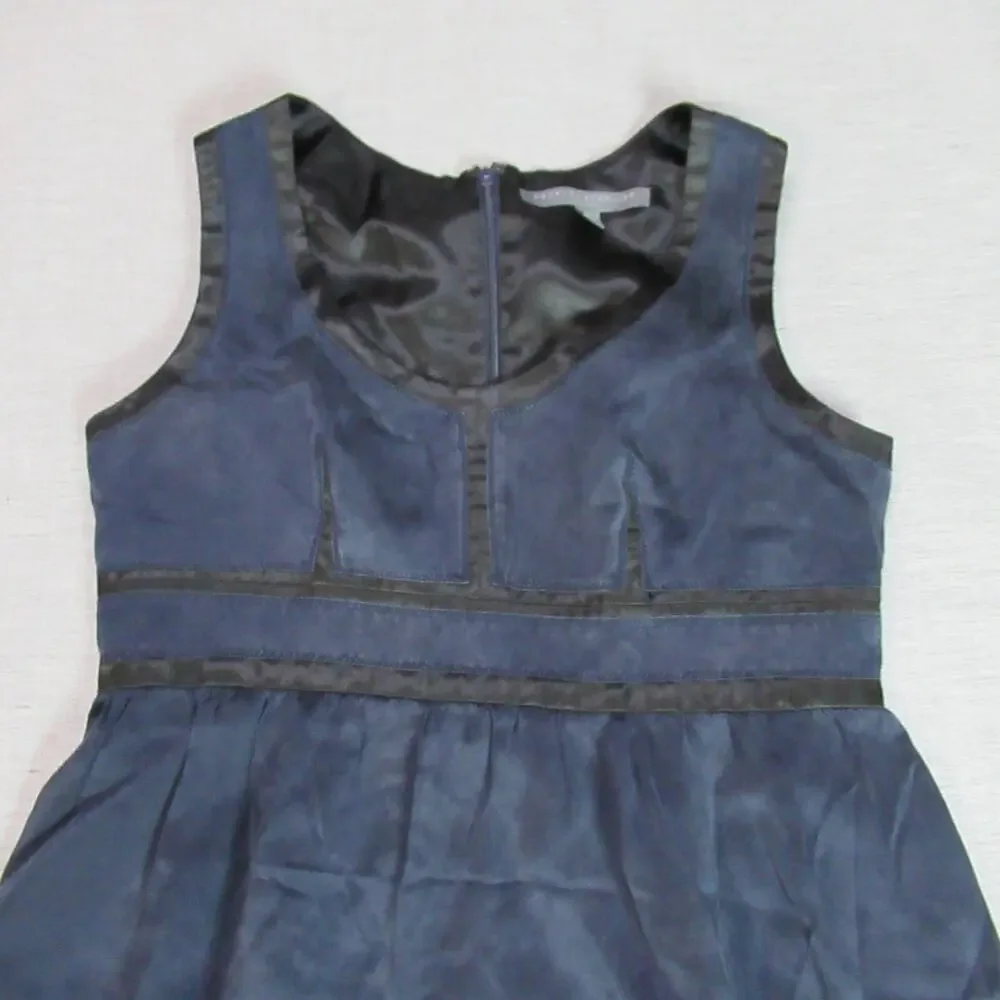 Proenza Schouler by Target Dress Womens Size 5 Blue Black 100% Silk Cocktail Y2K